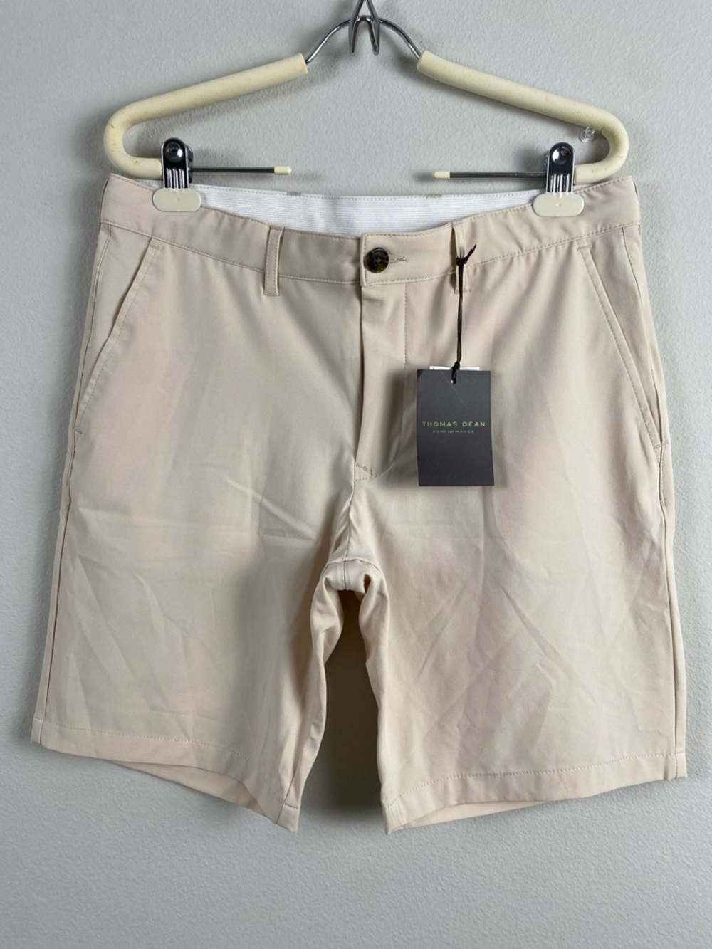 Thomas Dean Performance Stretch Flat Front Short | Stone